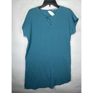 Soft Surroundings Modern Gauze Tunic Top Blouse‎ Tropical Teal Size PS *read*
